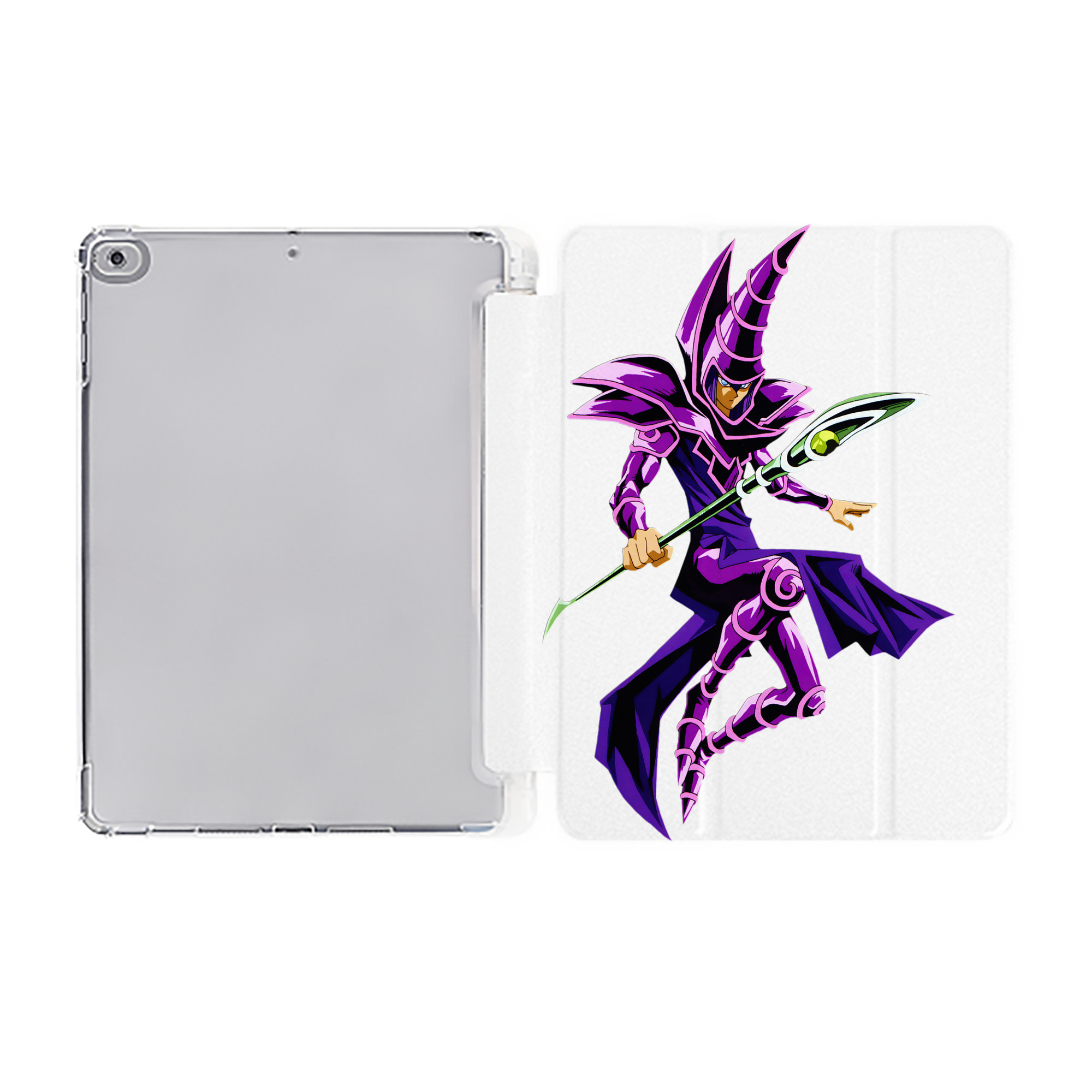 （画像用） 遊☆戯☆王 Yu-Gi-Oh! IPad ケース ペン収納付き 三つ折りスタンド PUレザー×シリコン 対応機種9.5/10.5/10.9インチ